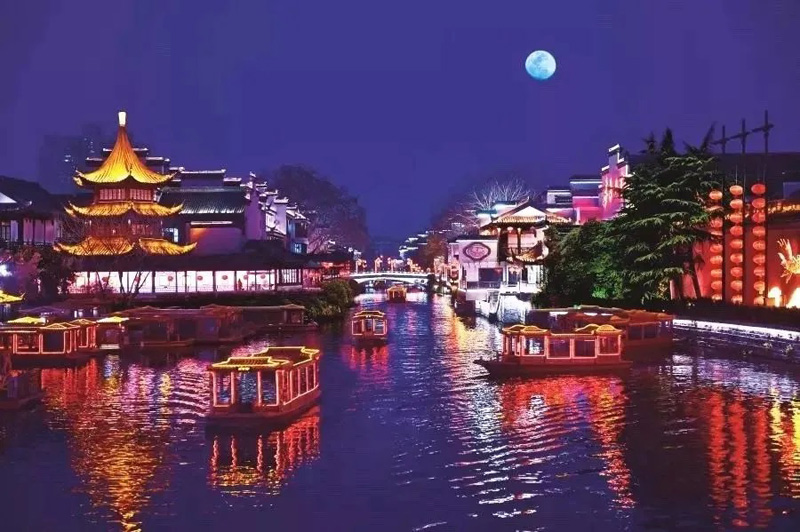 秦淮河画舫夜景