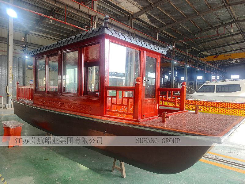 电动木质画舫船 电动木质画舫船